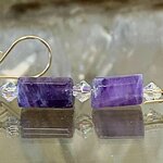 Boucles d’oreilles en améthyste et cristal Swarovski 2