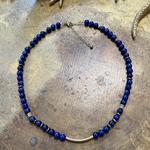 collier ras du cou lapis lazuli hématite