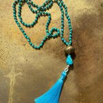 Mala en turquoise du Tibet, pièce unique