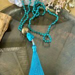 Mala en turquoise du Tibet, pièce unique 2