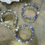 Bracelet en tanzanite et hématite, 8 mm 2
