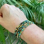 Bracelet fin en turquoise à facettes 2