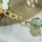 Bracelet triple rang en jade et calcédoine verte 4