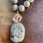Collier artisanal variscite turquoise citrine, deuxième vue