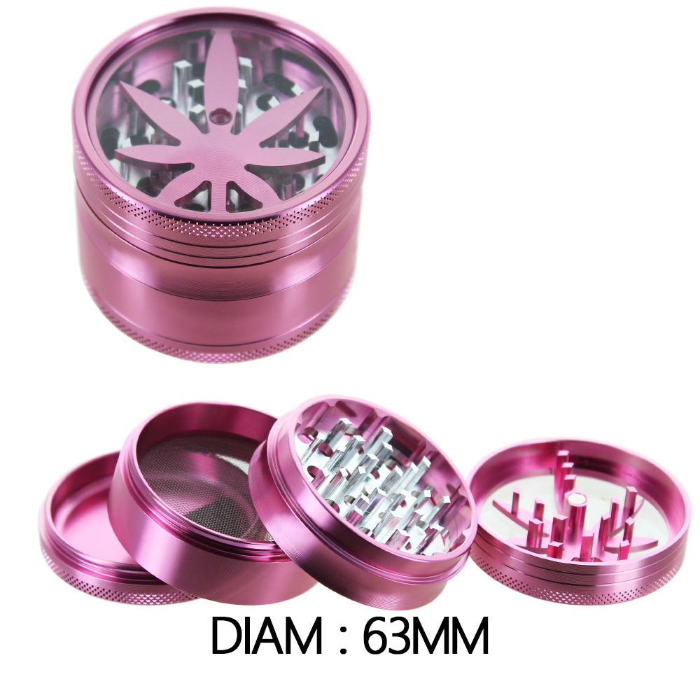 Grinder-Alu-Leaf-CN7-rose-63mm
