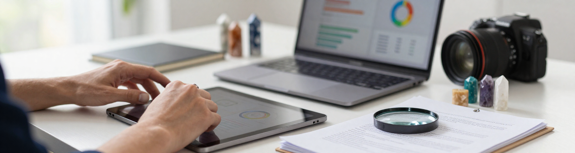 mains sur tablette et graphiques abstraits