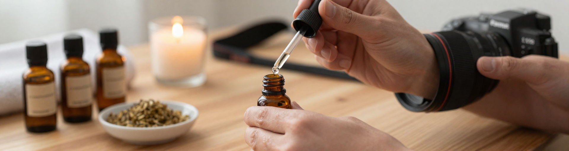 mains preparant huile essentielle chakras