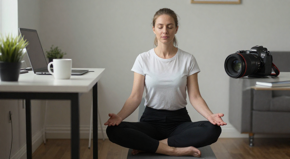 femme professionnelle effectue routine chakras