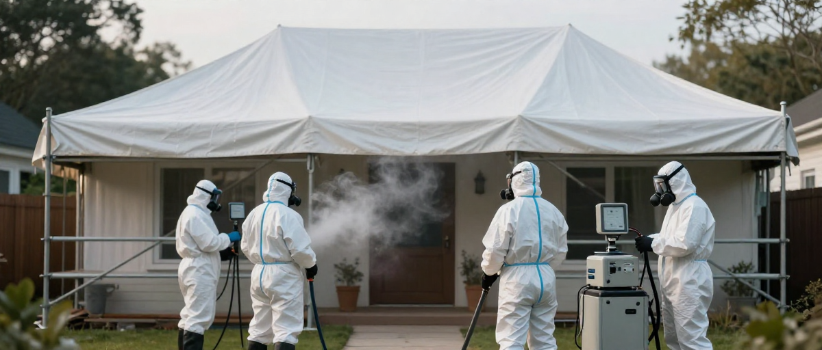 fumigation exterieure avec bache protectionnelle
