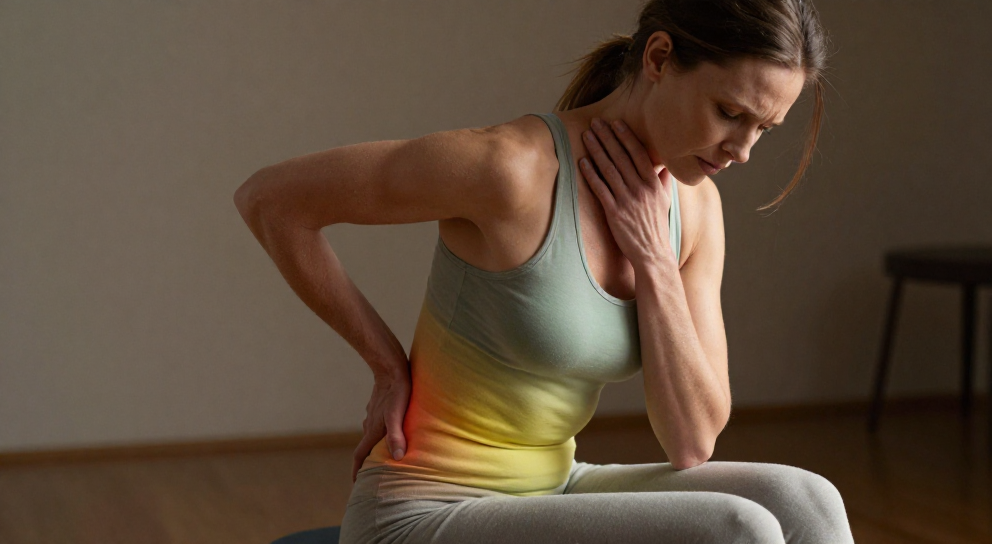 femme en reflexion avec chakras visibles