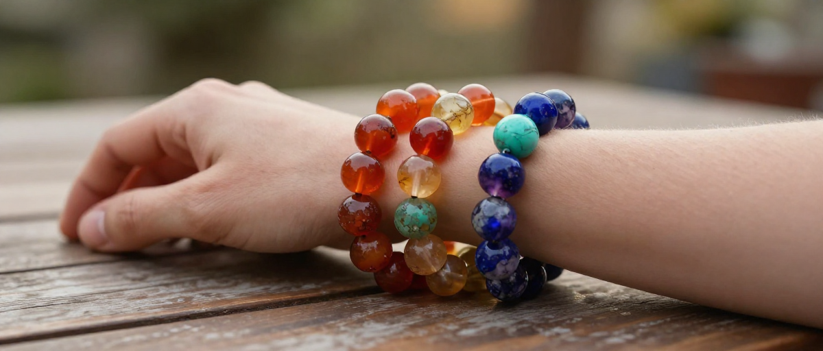 bracelet 7 chakras gros plan