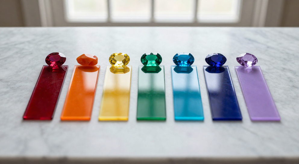 palette chakras couleurs pierres