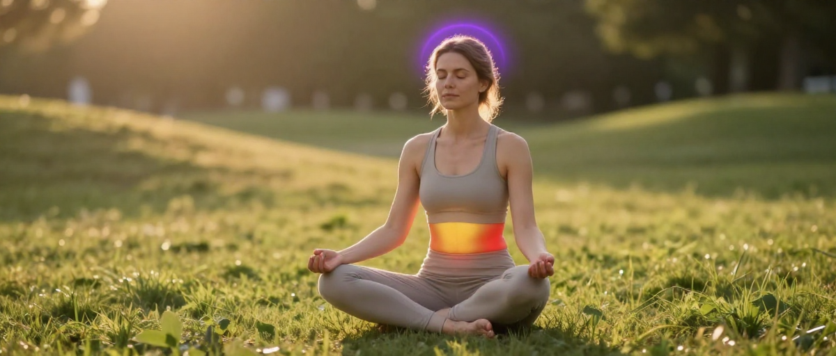 femme yoga chakra en pleine nature
