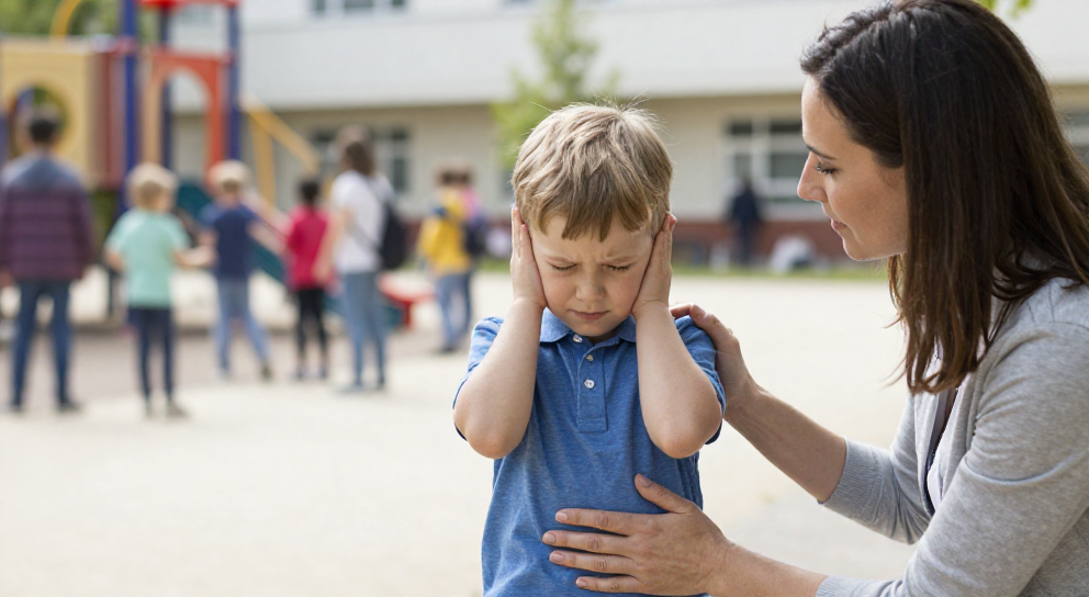 enfant calme soutenu par un enseignant