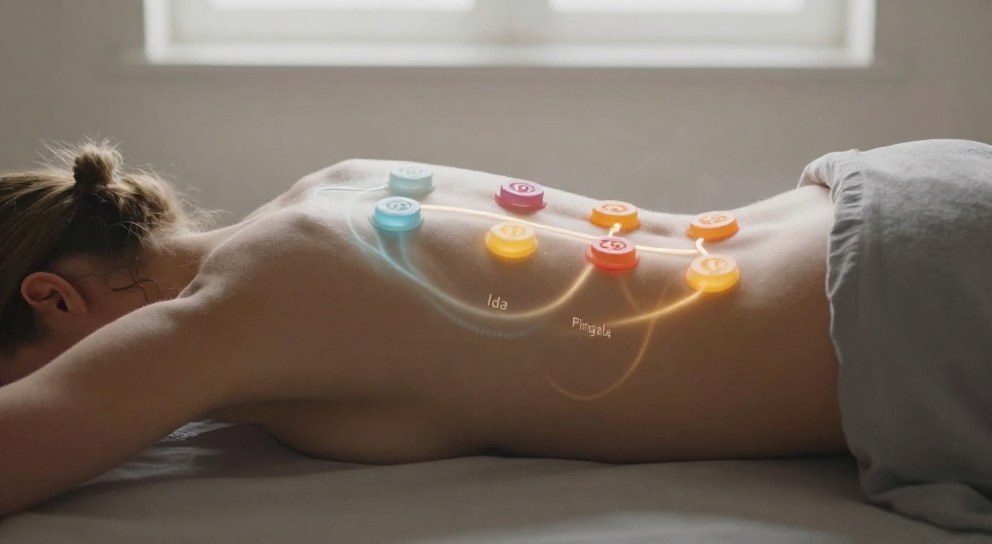 chakras alignes le long de la colonne