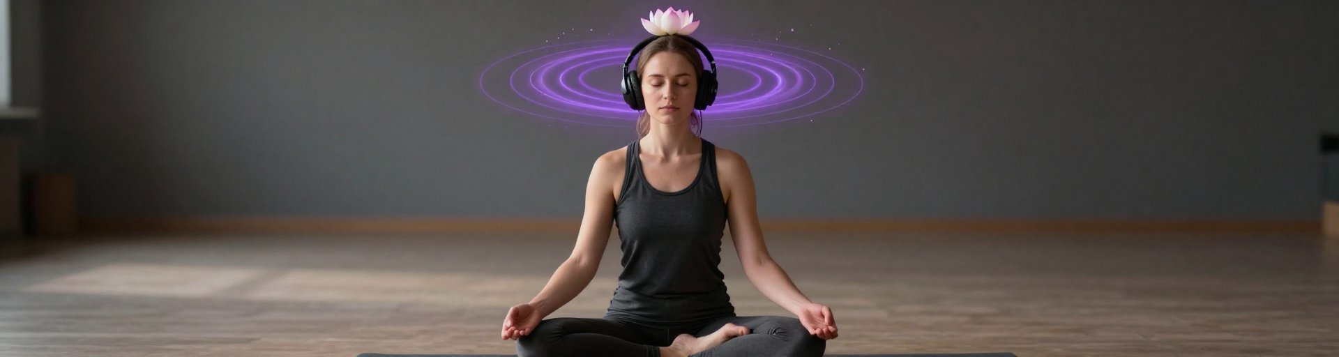 meditateur visage calme casque audio