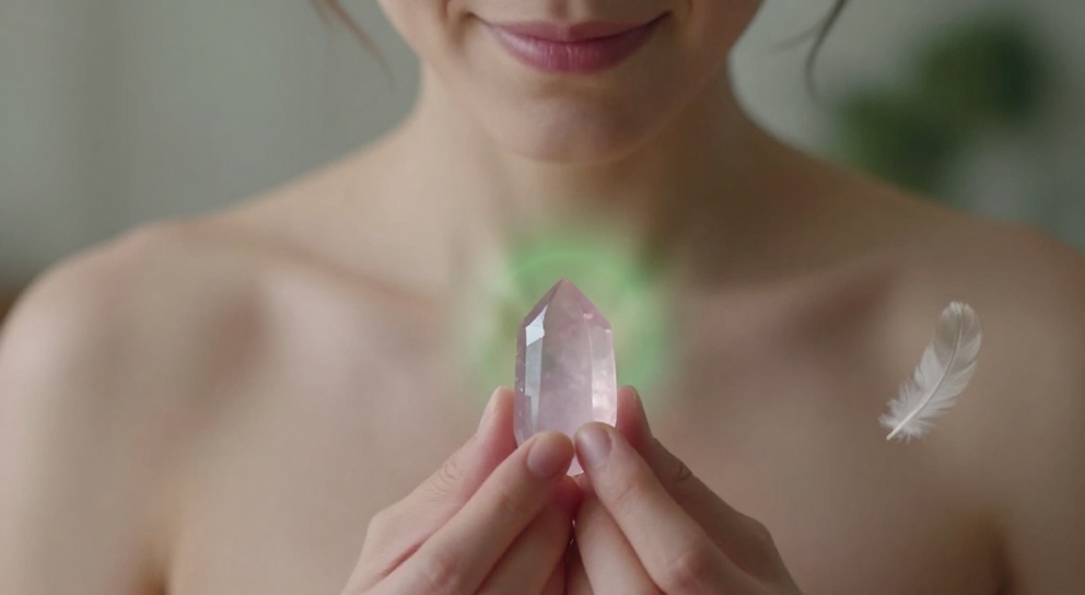 quartz rose pres du coeur