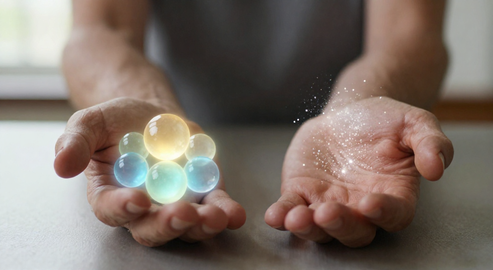 mains montrant sept chakras visibles
