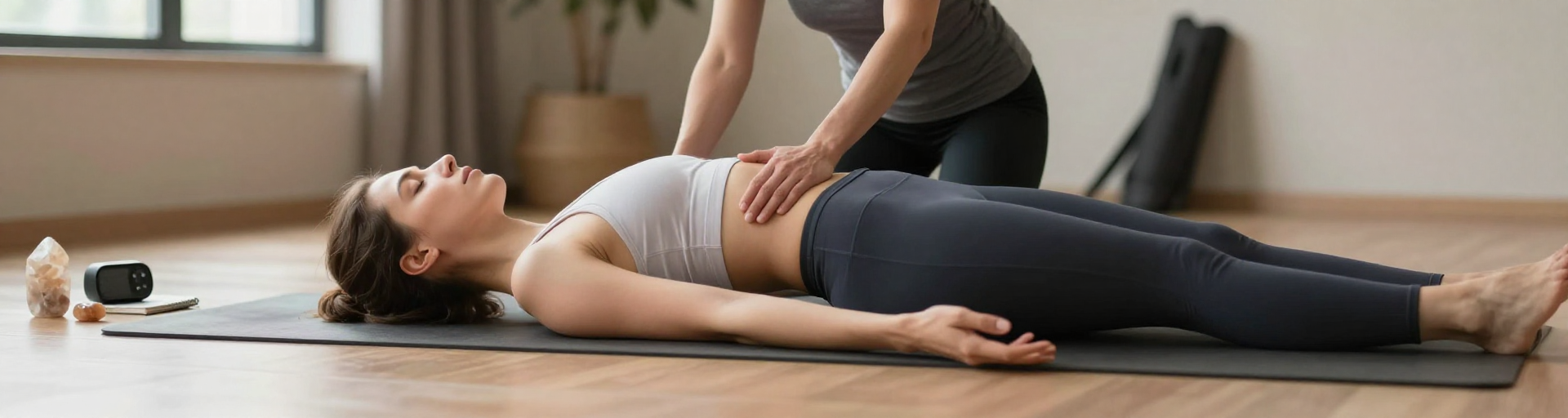 instructrice yoga guidant tadasana securite