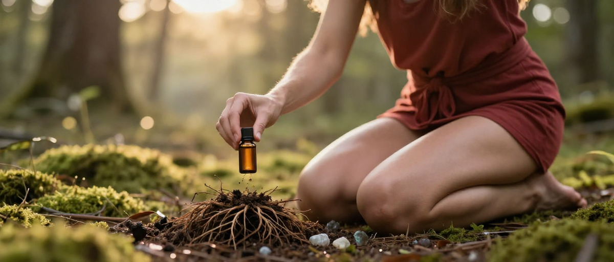 chakra racine huile en foret