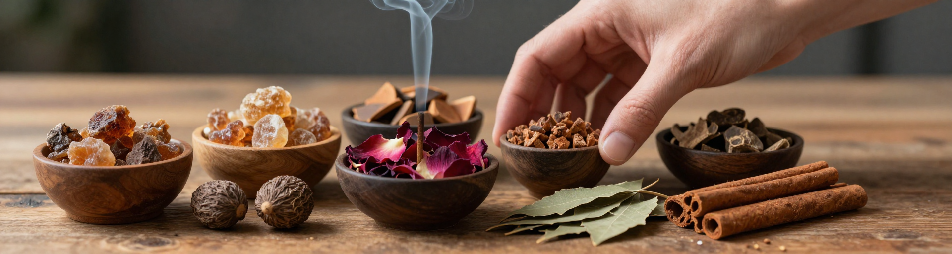 ingredients d encens naturels et textures