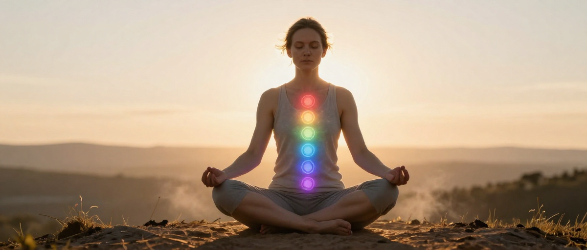 meditation sur colline a l heure doree
