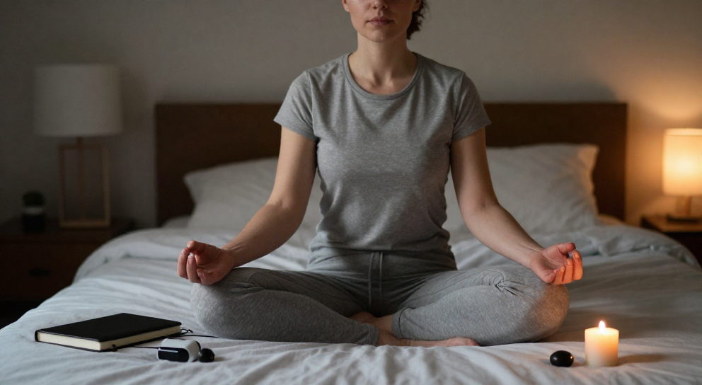 personne meditant chakra au soir