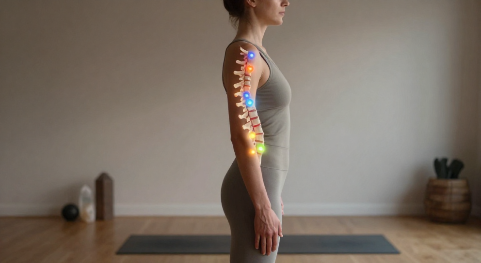 profil avec superposition des chakras lumineux