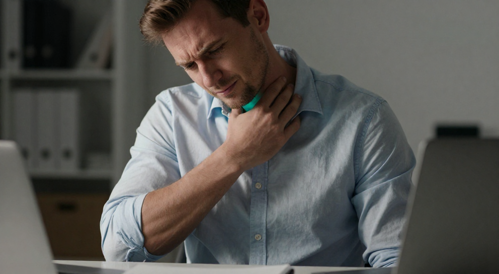 homme en tension cervicale