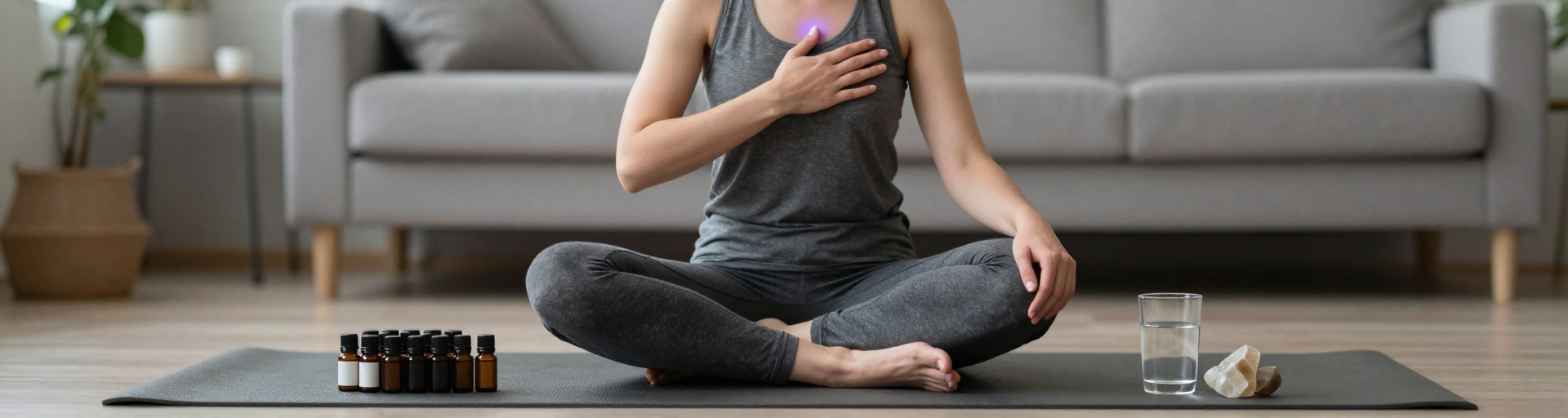 personne meditant en rituel chakra maison