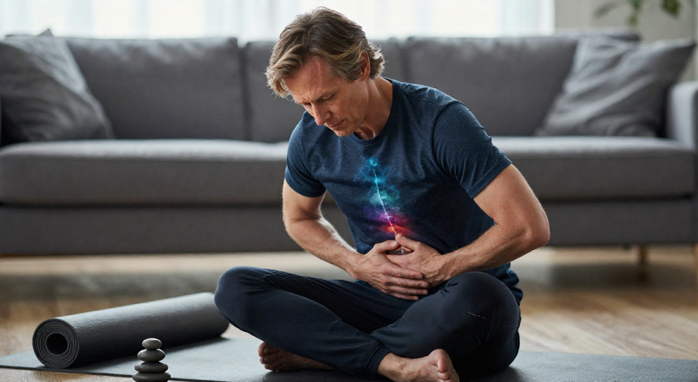 personne meditatives sur canape