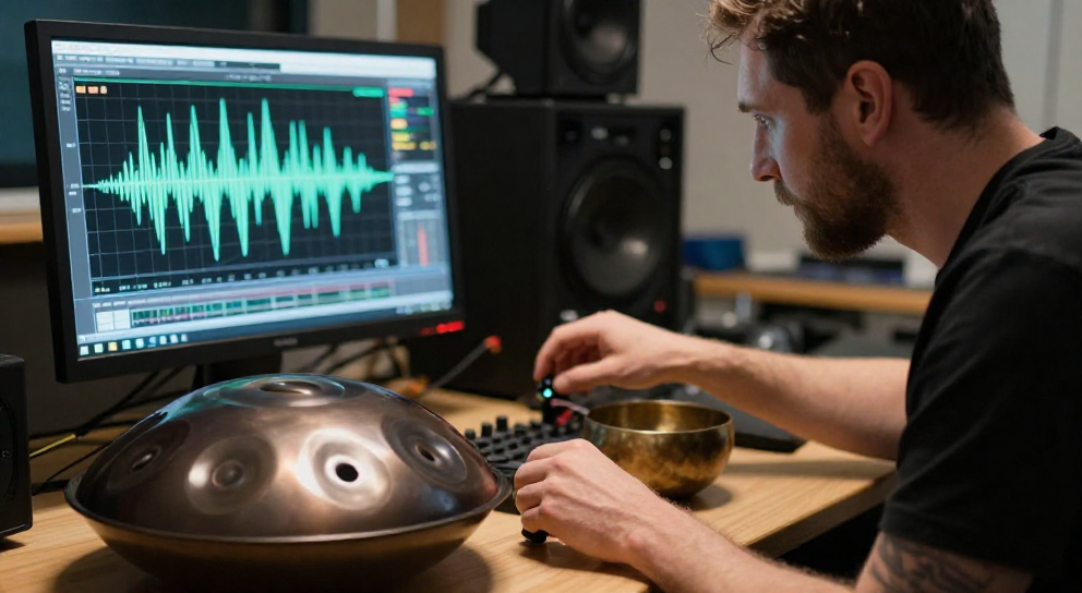 ingenieur audio analysant une onde sinusoidale