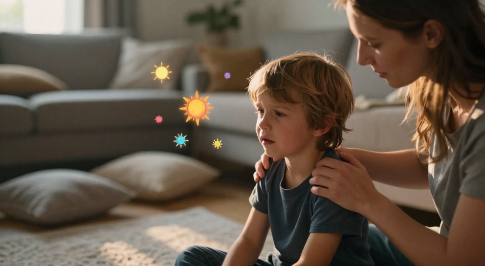 enfant calme guide par parent