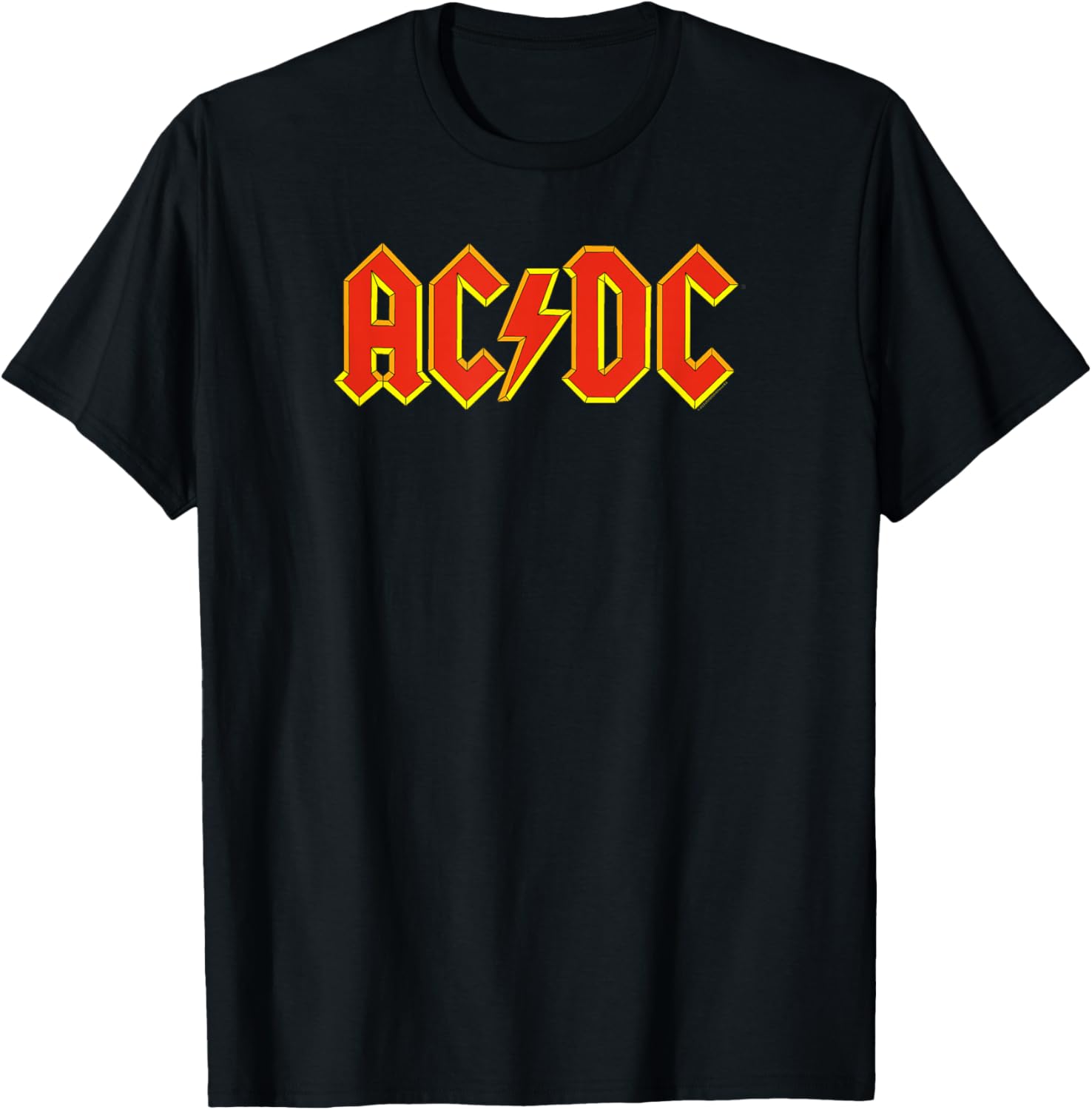 Officiel AC/DC Groupe Rock Logo Jaune Rouge Musique Fan T-Shirt - image hero