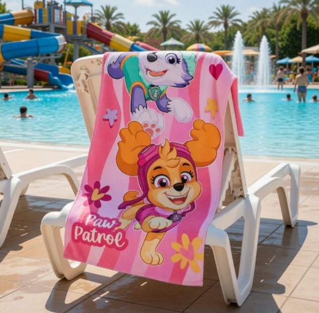 serviette-de-plage-paw-patrol-rose-2