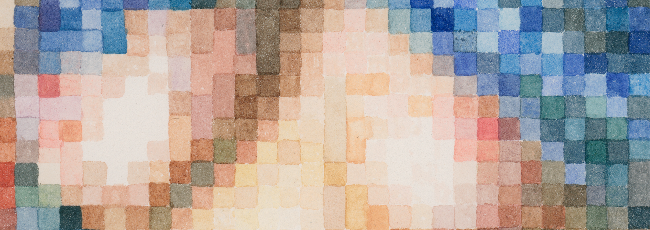 Aquarelle érotique pixelisée d'une femme révélant sa poitrine