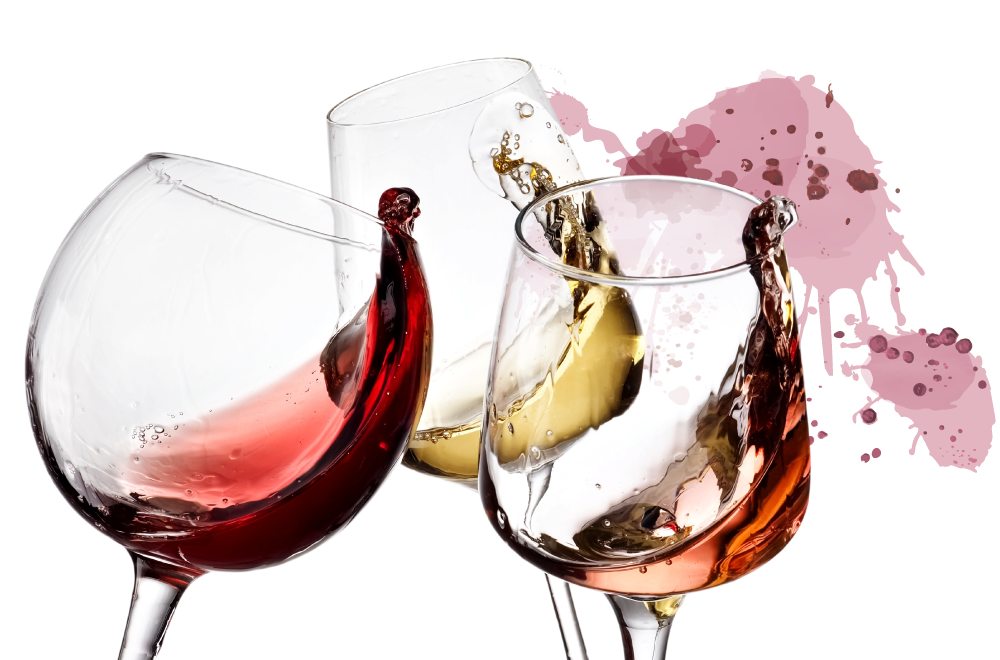 Vins rouge, blanc, rosés