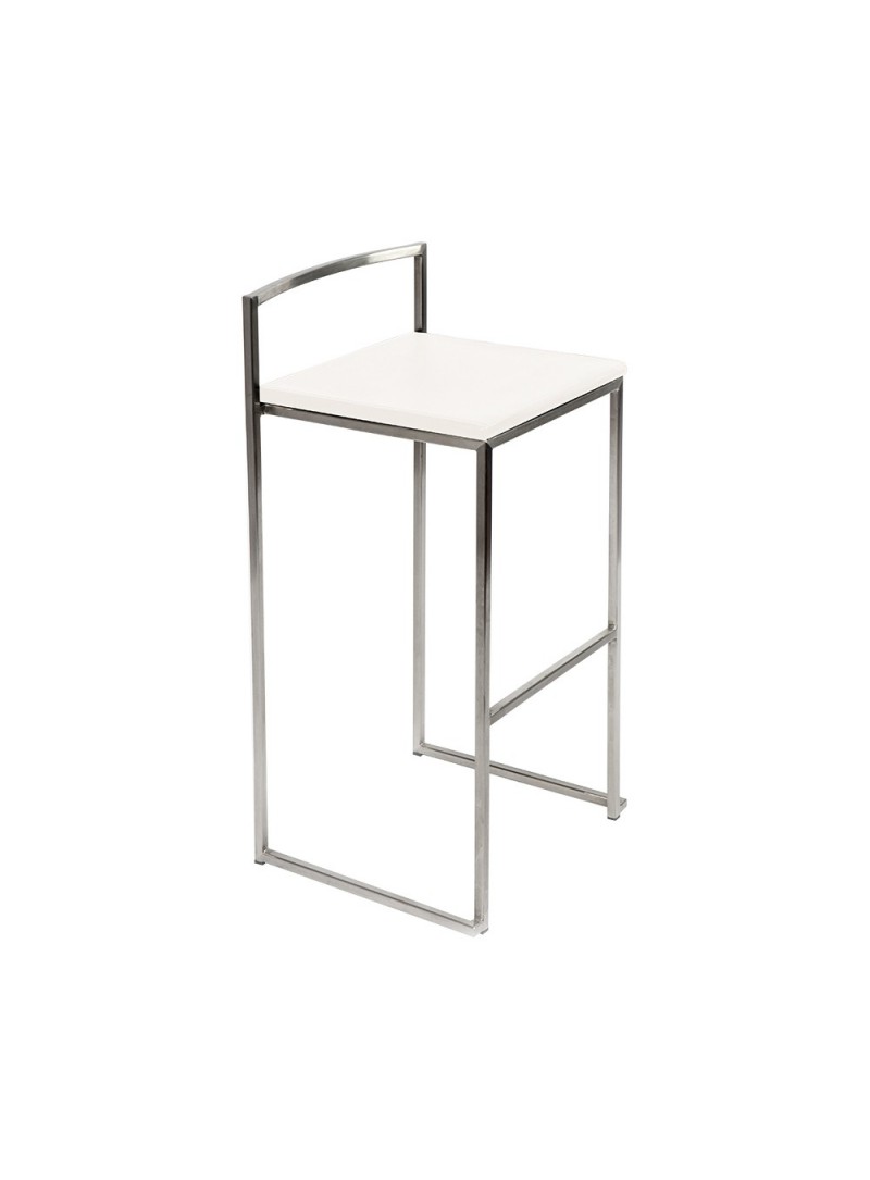 TABOURET QUADRA BLANC