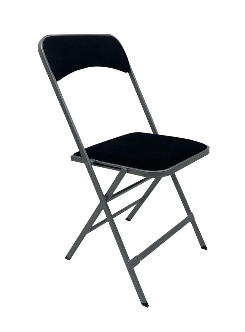 CHAISE PLIANTE NOIR ARGENT