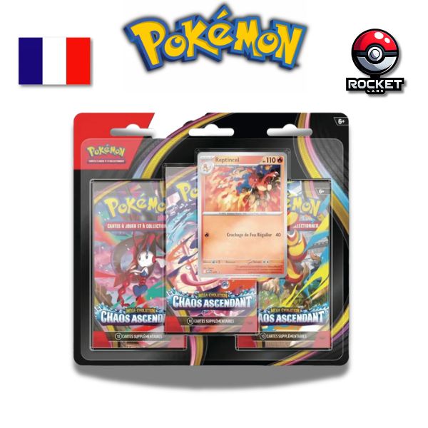 Tripack Pokemon Mega Evolution 4 ME04 Chaos Ascendant en langue FR Francaise