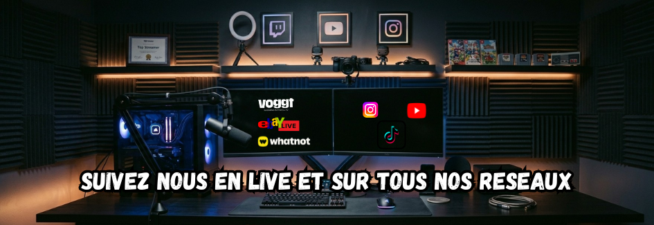 RocketLabs suivez nous sur tous nos réseaux et plateformes de streamming Voogt Whatnot tiktok ebay 