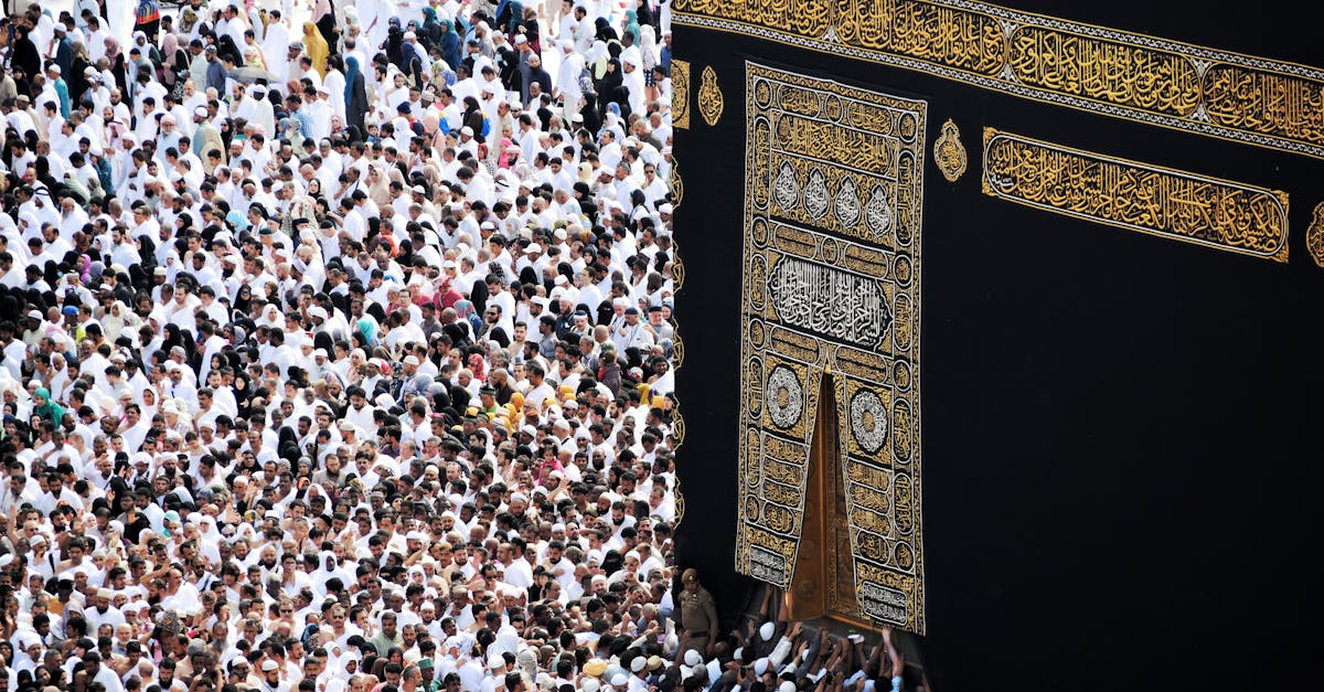 mass of pilgrims in traditional attire at kaaba during the hajj pilgrimage