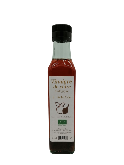 Vinaigre de Cidre Bio à l\'Echalote Non Pasteurisé Non Filtré 25cl