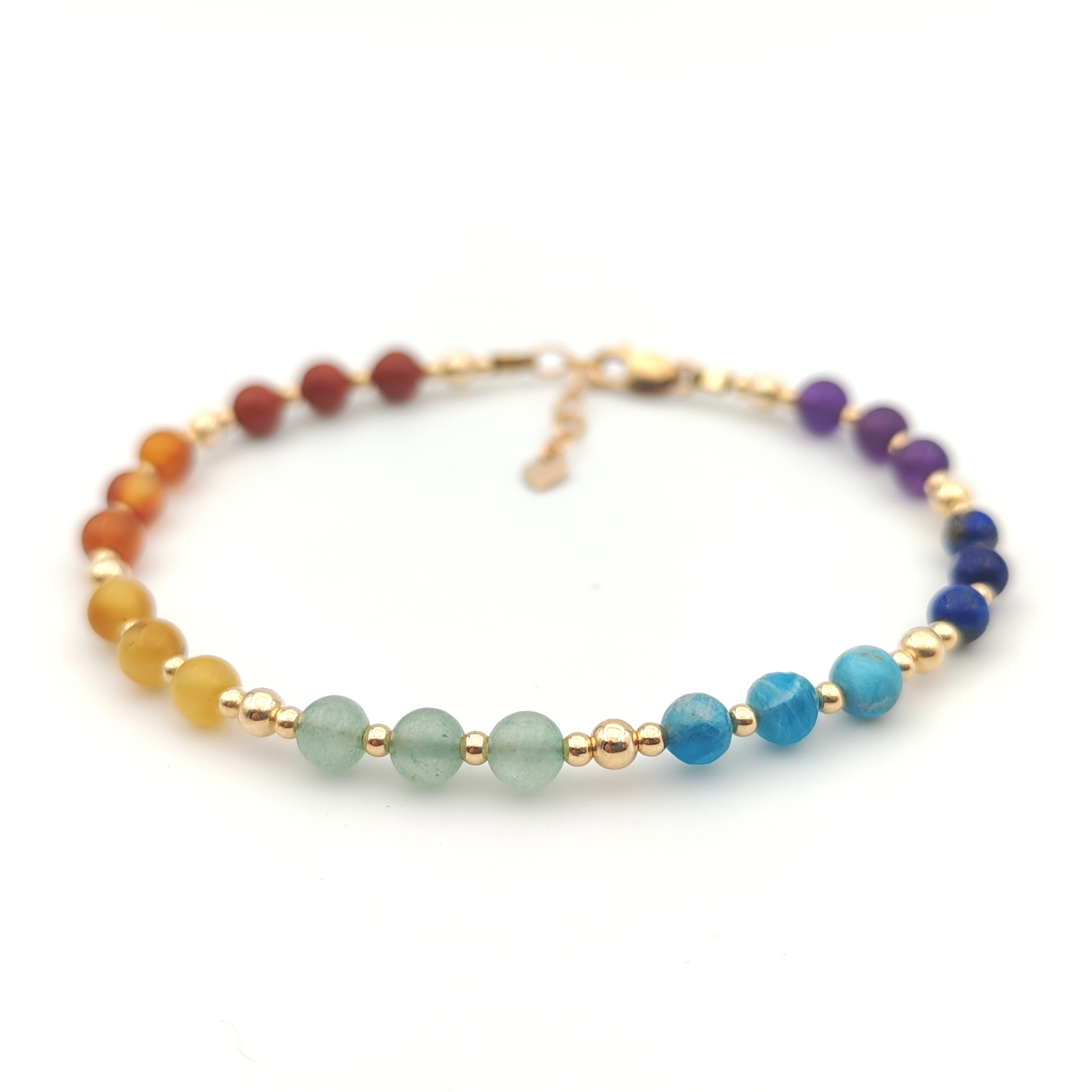 Bracelet Rainbow 7 chakras goldfilled