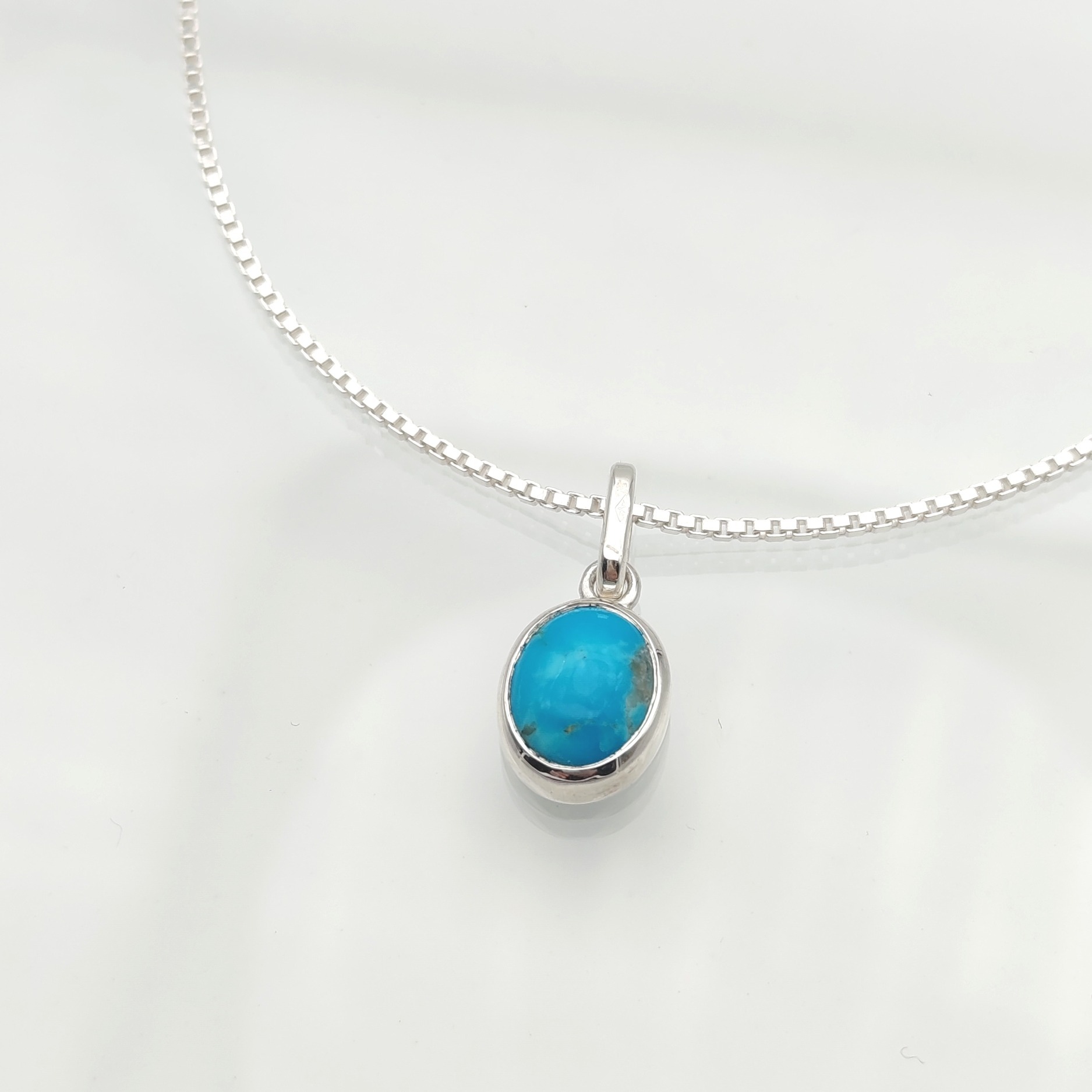 pendentif turquoise kingman argent