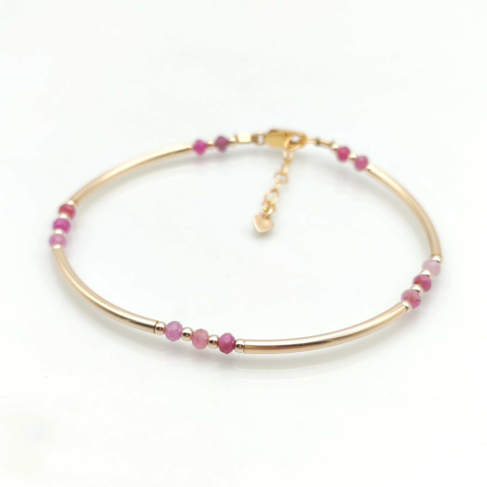 Bracelet jonc louxor en pierres precieuses, rubis 2