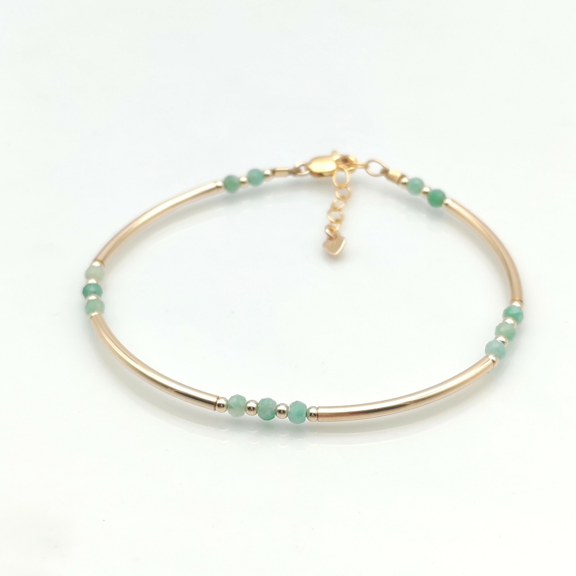 Bracelet jonc louxor en pierres precieuses, emeraude 2
