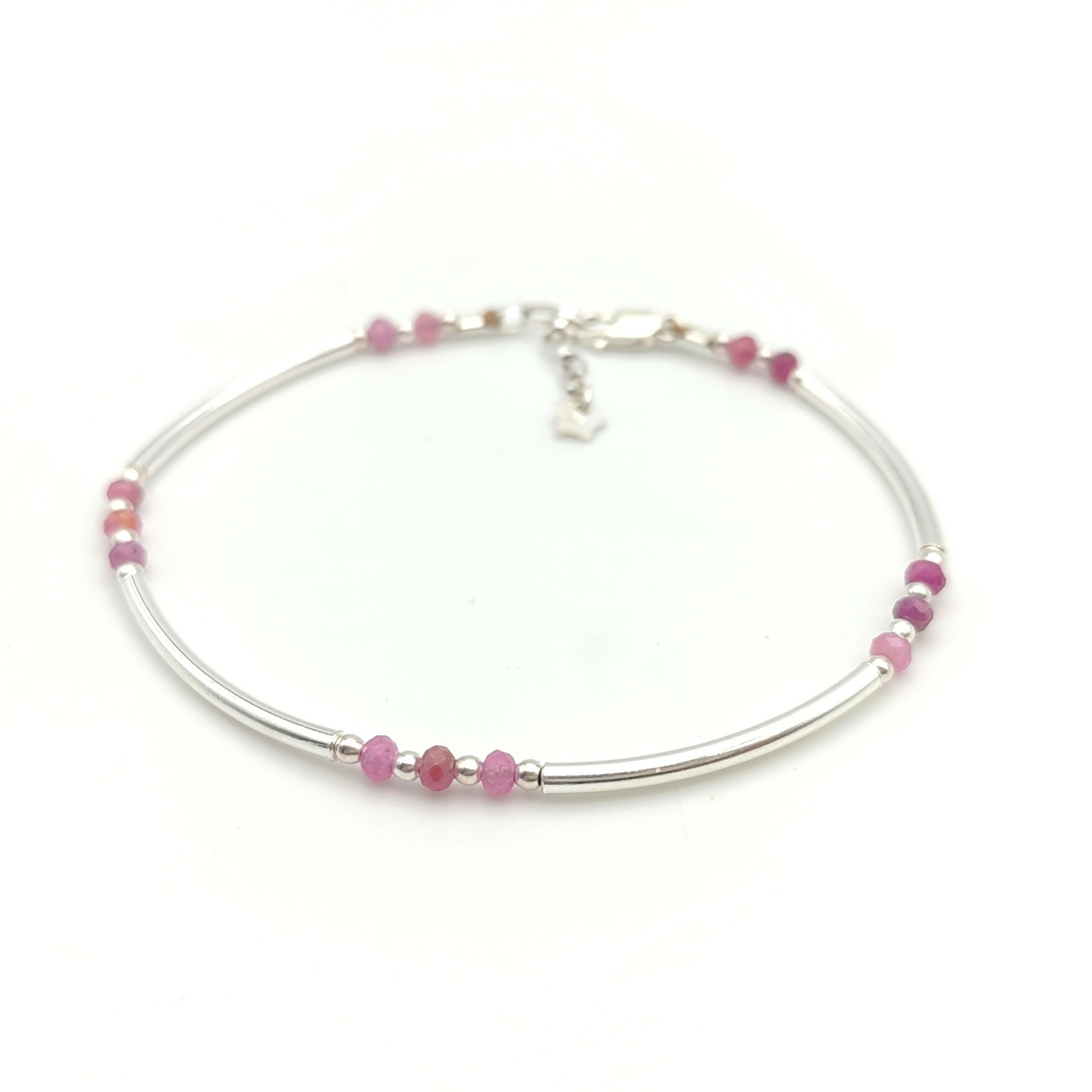 Bracelet jonc louxor en argent et rubis