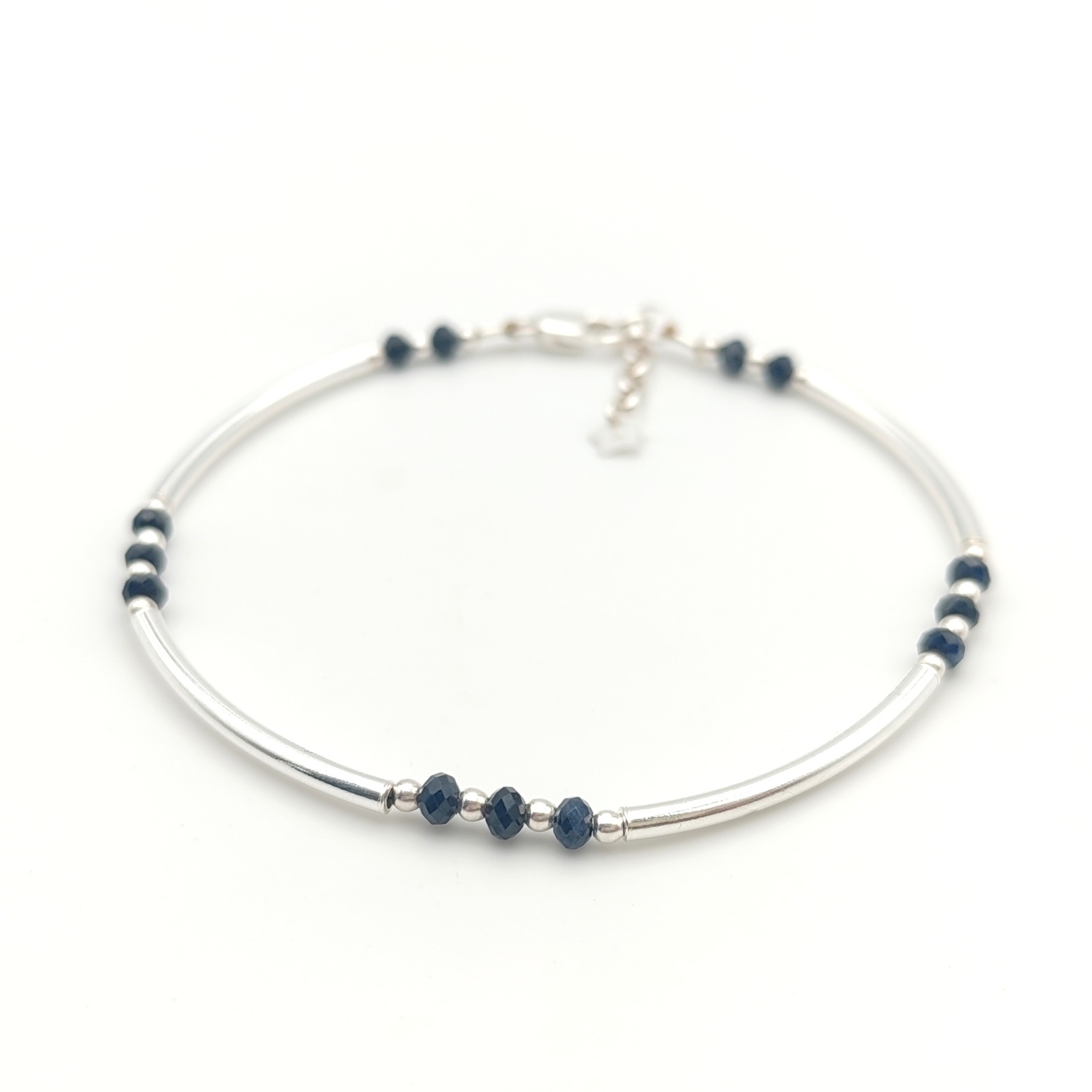 Bracelet jonc louxor en argent et saphir