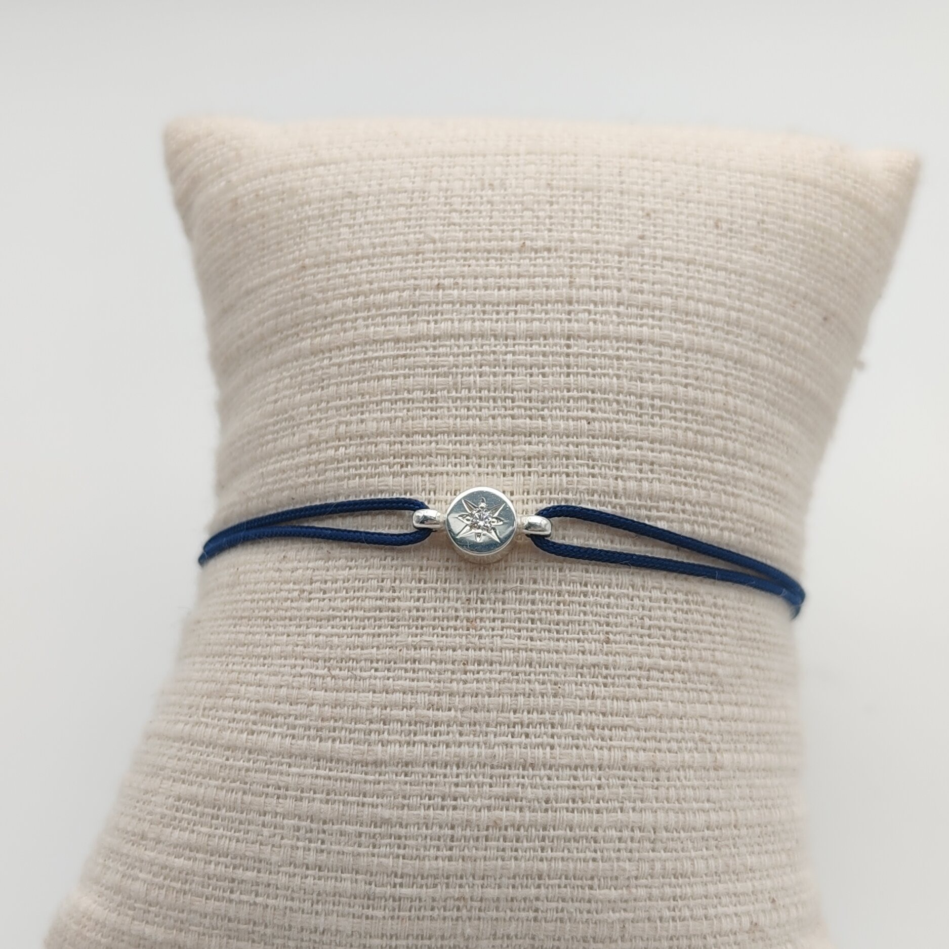 Bracelet argent et diamant naturel serti étoile